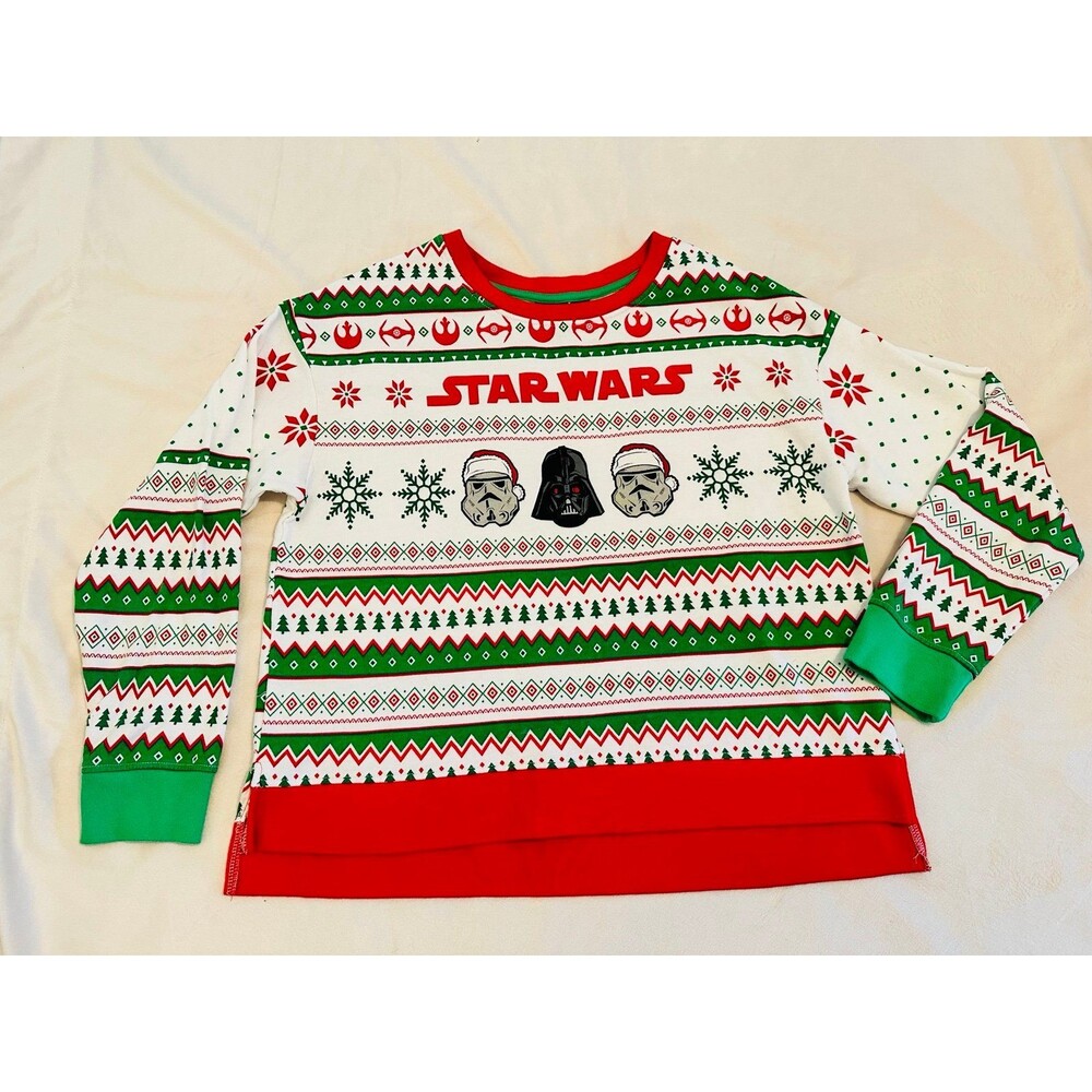 Star Wars Womens Festive Christmas Holiday Sweatshirt Darth Vadar Size Large
